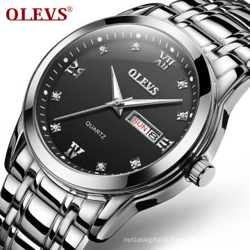 OLEVS 8691 Luxury Brand Business Quartz Waterproof Watch Men Stainless Steel Wristwatch Mens Clock Relogio Masculino